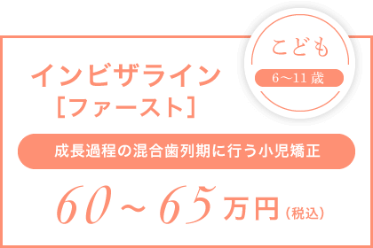 インビザライン ファースト 60万〜65万（税込み）